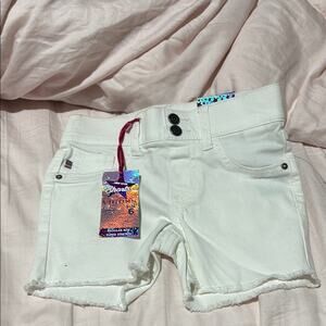 Vigoss 6 White Denim Shorts with Frayed Hem cotton spandex NWT perfect